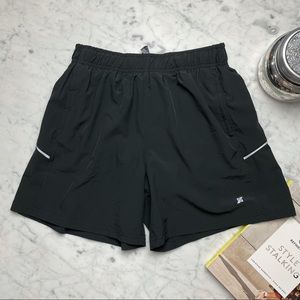 Fort Isle Lined Black Reflective Athletic Gym Shorts